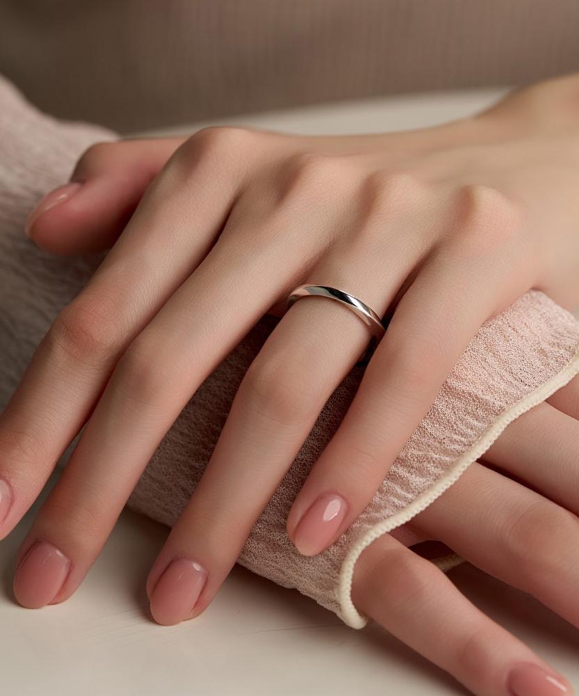 Lloyd Slim Wave 925 Silver Couple Ring/Friendship Ring Lrs26001S