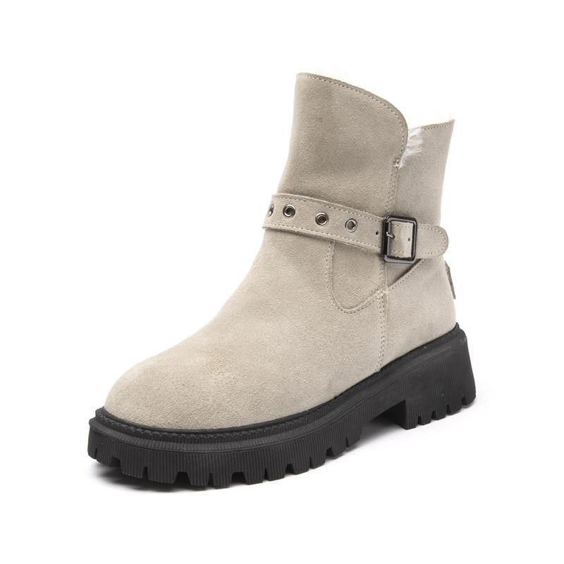 Fashion AIYUQI Women's Snow Boots Suede Genuinen Leather New Large Size Thick Warm Women Winter Boots Casual Women's Ankle Boots