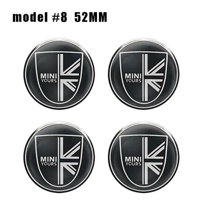 4PC 52mm Epoxy Car Styling Wheel Center Hub Caps Emblem Badge Stickers For MINI COOPER One S JCW R50 R53 F55 F56 R57 R58 R59 R60