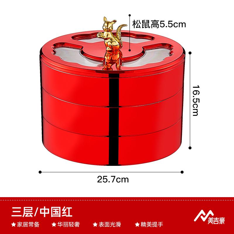 Plastic Dried Fruit Box Squirrel Cover Round Snack Tray Candy Box Food Organizer Melon Seed Nut Dried Fruit Plate Storage Boxes