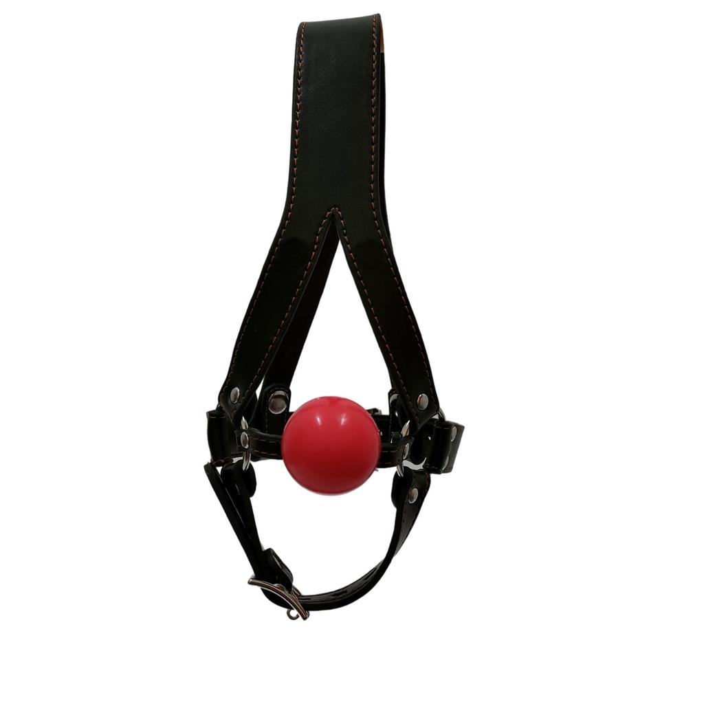New Style Leather Harness Bondage Belt Mouth Gag Silicone Ball Adult Bdsm Fetish Sex Products Woman Erotic Toys Black Adjustable