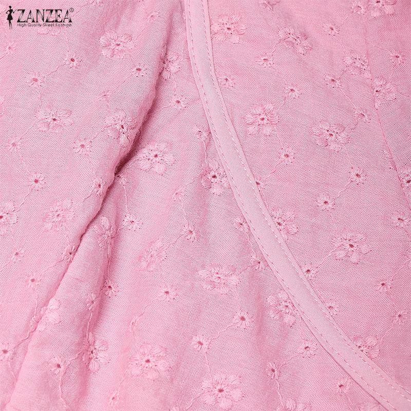 ZANZEA Women Elegant Summer Casual Short Sleeve Dress