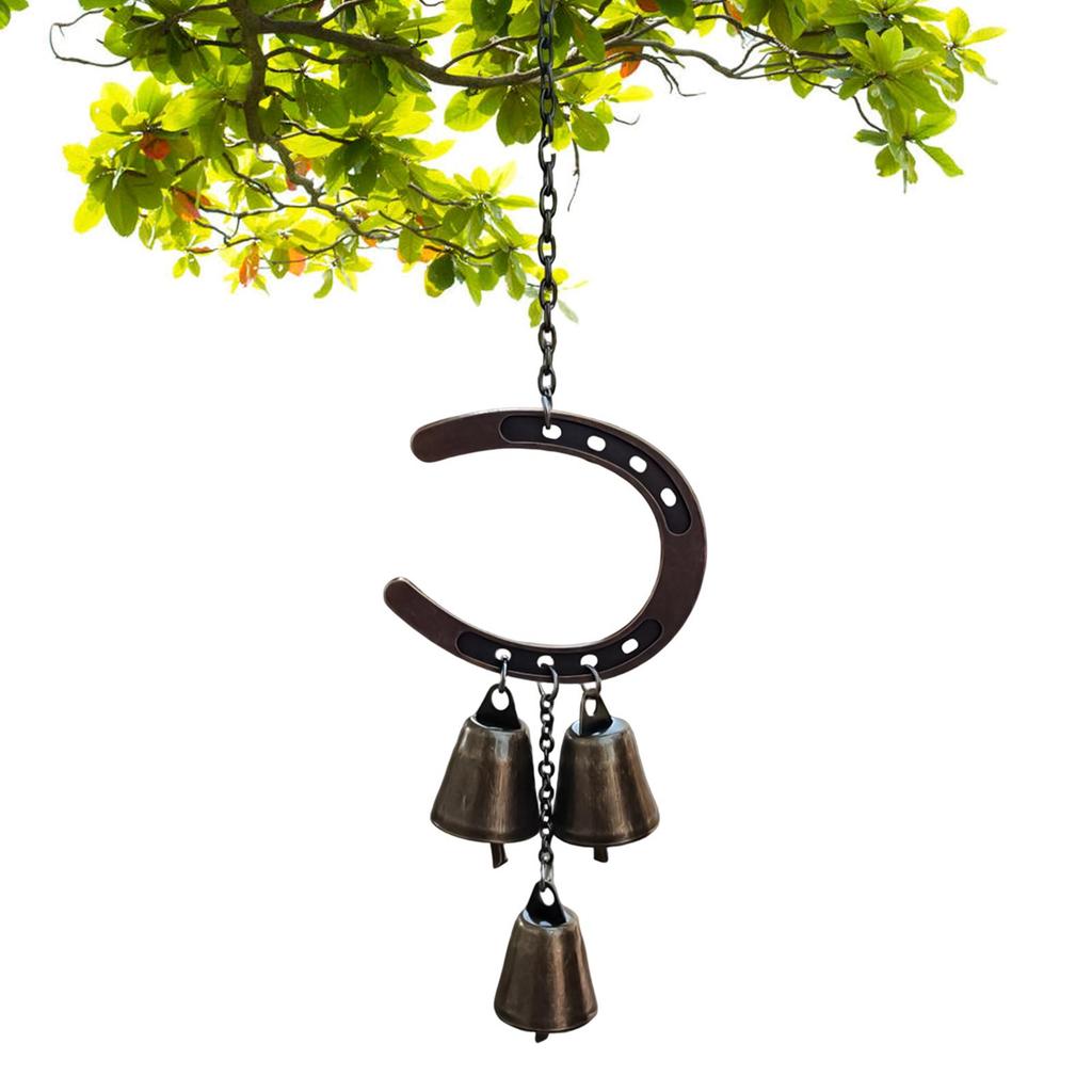 Horseshoe-shape Metal Wind Chime Alloy Anti-Rust Fade-Proof Doorbell Decoration Horseshoe Windchime Ornaments For Wall Home