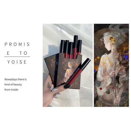 5Pcs Women Lip Glaze Matte Long Lasting Liquid Lipstick Non-stick Cup Liquid Lipstick for Women