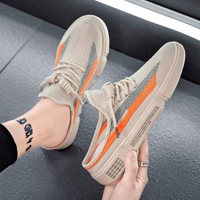 Sommer MeshMode Atmungsaktive Halbslipper für Herren Hohe Qualität Leicht Komfort Baotou Freizeitschuhe Strandspaziergang Outdoor Sneaker
