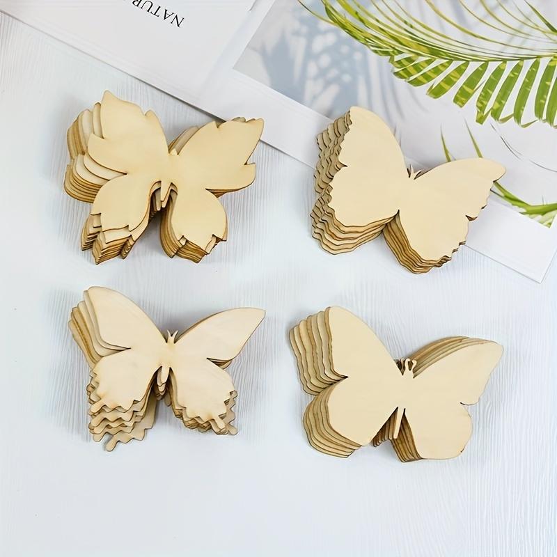 10Pcs Wooden Butterfly Unfinished Wood Butterflies for Crafts Blank Slices Cutouts for Painting DIY Unfinished Wooden