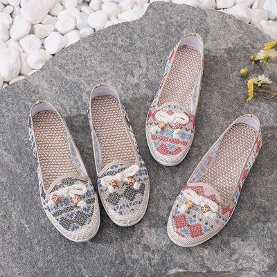 Letnie buty materiałowe damskie buty z siateczki oddychające miękka podeszwa buty dla mam płytkie modne płaska podeszwa buty z siateczki dla starszych osób w średnim wieku