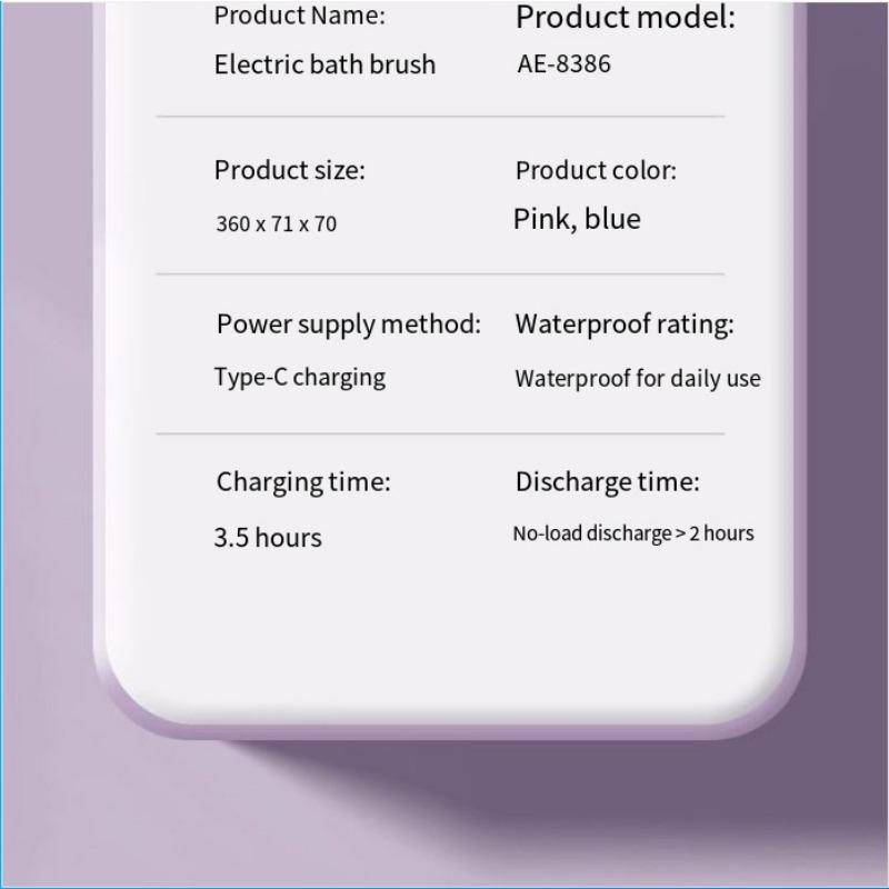 1SET Neue Elektrische Badebürste Vollautomatisch Haushalt Multifunktional Wasserdicht Massage Reiben Bade-Artefakt Langer Griff Badebürste