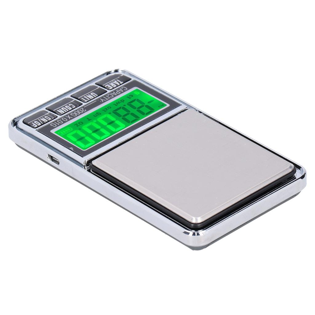 Electronic Jewelry Scale Pocket Digital Carat Scales with Green Backlight LCD Display0.01/200G