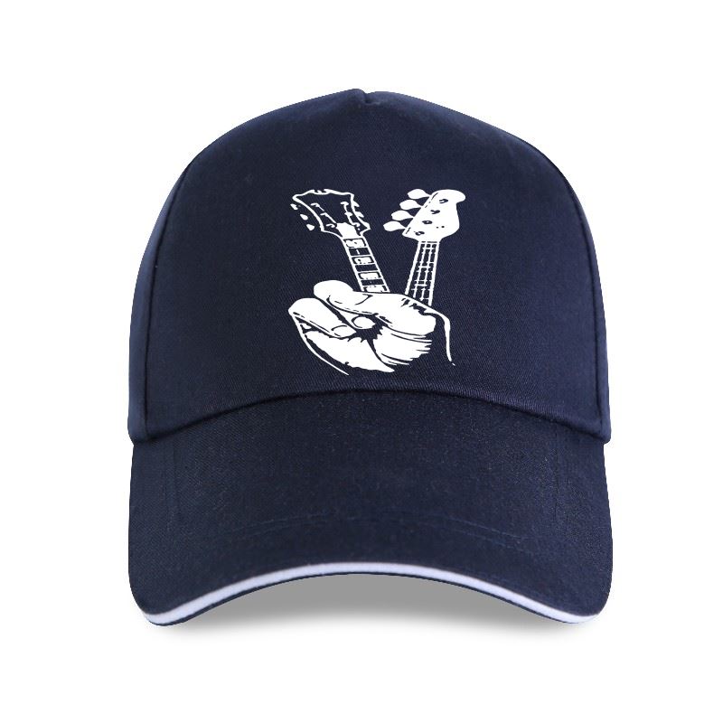 Hipsterska drukarka do gitary basowej. Bawełniana czapka z daszkiem w rozmiarze unisex. Czapka z daszkiem FINGER GUITAR. unisex