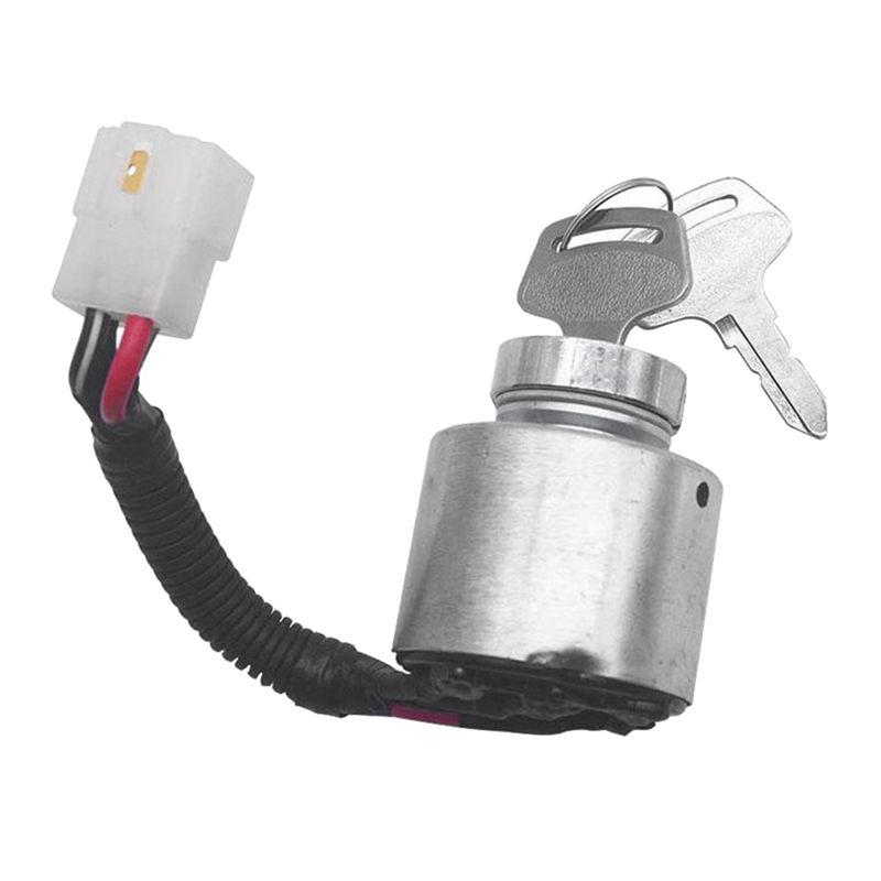 Portable Metal Ignition Switch Silver Ignition Switch With 2 Keys Fits For Kubota 66101-55200 BX1800 2200 2230 G1800 ZD18 28