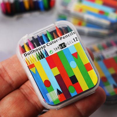 12 Stück/Box Miniatur Wachsmalstift 12 Farben Puppendekoration Kunststoff 12 Farben Wachsmalstift