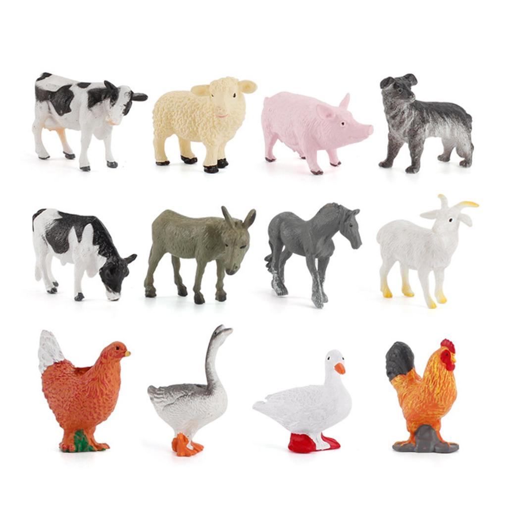 21Pcs Farm Figures Contains Fences Animals Plastic Animal