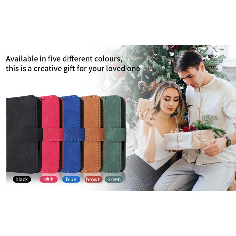 Color Leather Solid Flip Mobile Phone Case With Card Slots For Zte Blade A75 5g