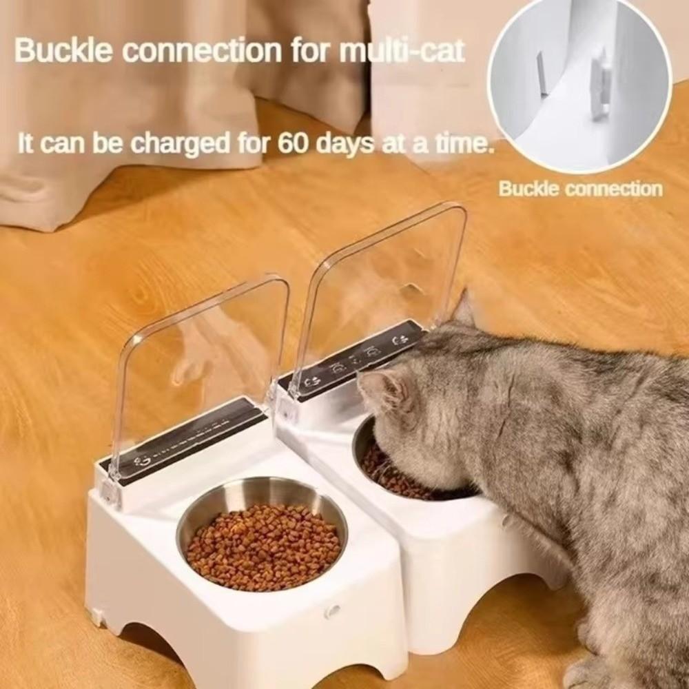 Auto Open Intelligent Pet Bowl Plug in Pet Dispenser Portable Pet Food Feeder