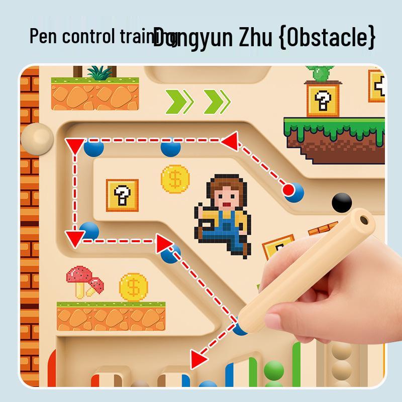 Children’s Magnetic Bead Maze Toy - Focus, Logical Thinking, Color Sorting, Early Education