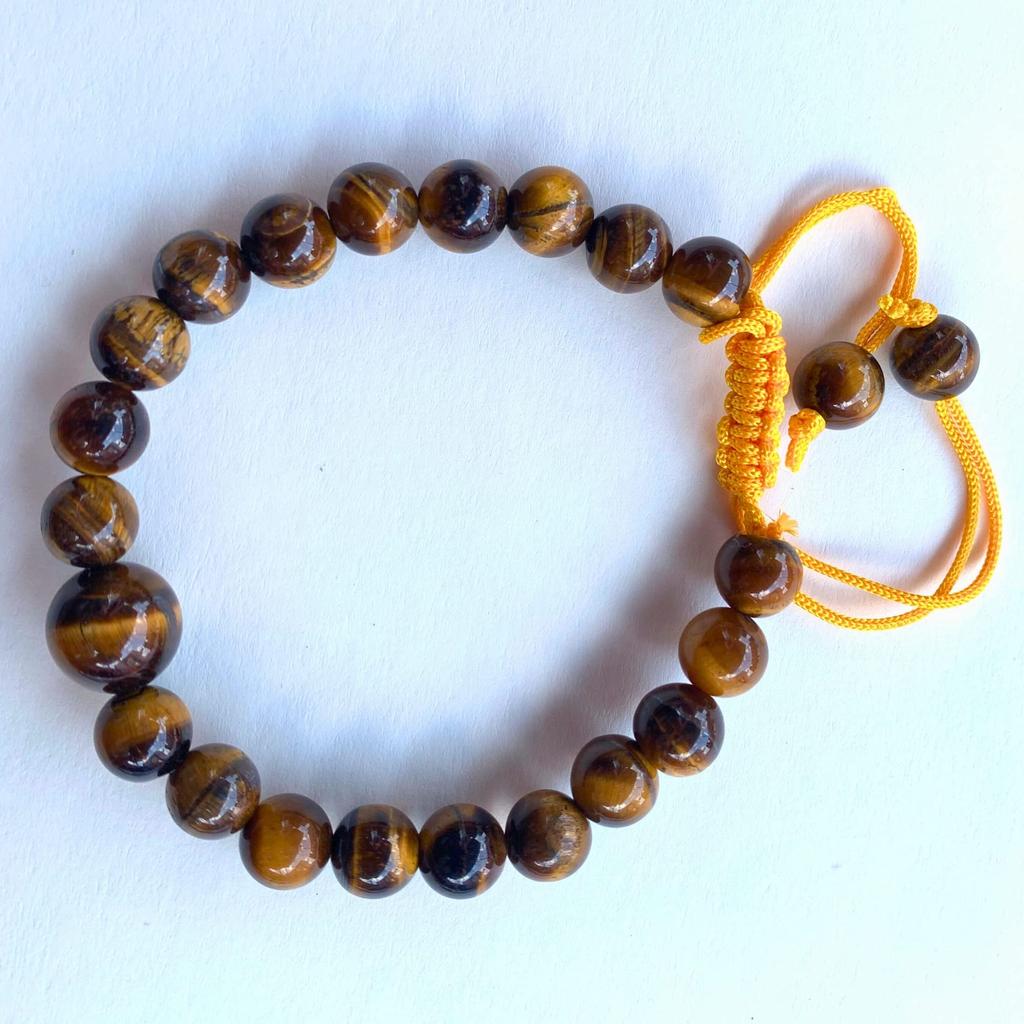 Apnisanskriti Premium Lab Certified 8mm Tiger Eye Stone Special Edition Natural Reiki Feng-Shui Healing Round Crystal Gem Stone Beads Bracelet (A