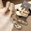 Round head with skirt flat bottom small leather shoes women's summer new super soft retro beanie shoes Mary Jane shoes
