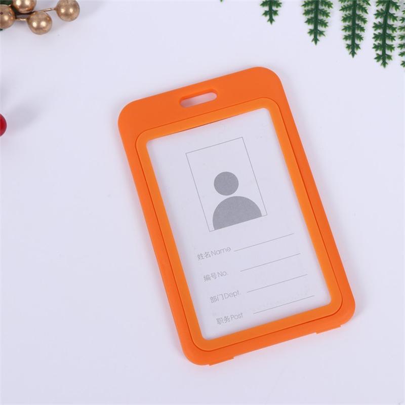 Plastic Double Sided Transparent Employees Work School Credential Badge Office Pass Id Card Holder Accessories Lanyard Decor