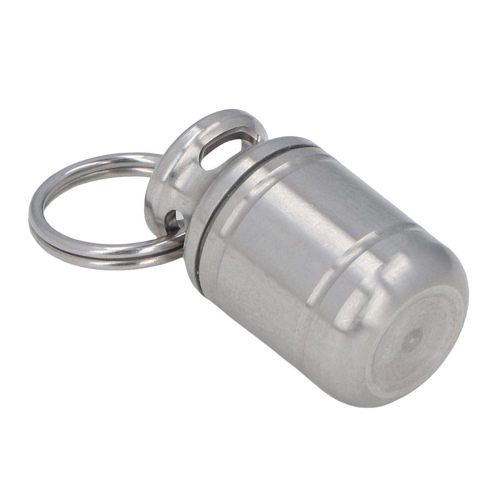 Small Portable Keychain Medication Container Organizer Airtight Stainless Steel Vitamin Holder for