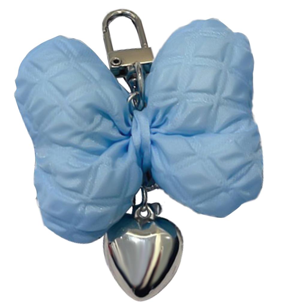 Fashionable Bowknot Keychain Heart Pendant Keychain Keyring Handbag Charm Phone Chain Accessory for Women and Girls