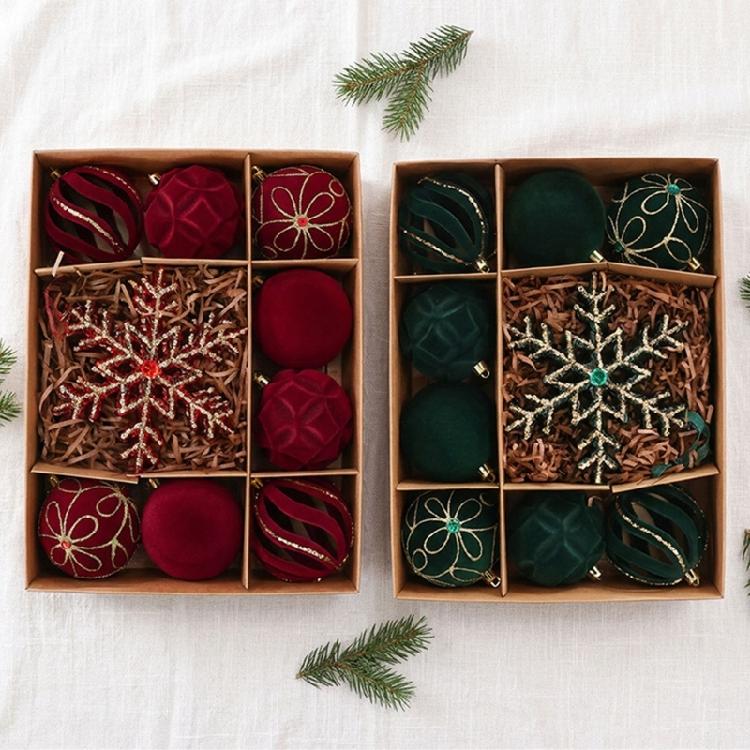 Christmas Tree Display Ornament Set, Plastic Holiday Hanging Items for Seasonal Tree Trim and Indoor Household Use