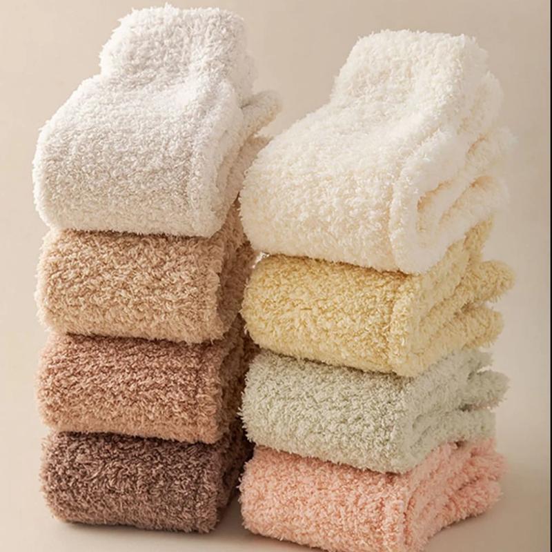 Herbst Winter Frauen Verdicken Korallen Fleece Fünf Finger Socken Weiche Mittelrohr Socken Hause Boden Schlafsocken Split Toe Socken