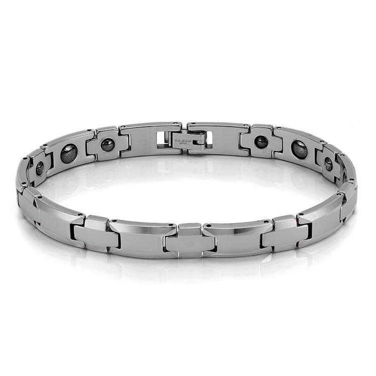 

10mm Punk Rose Gold Color Magnetic Health Bracelet for Men Women Hiphop Tungsten Steel Bike Biker Cross Chain Bangle Jewelry 18.5cm