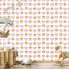 Joyful foxes with hearts wallpaper for living room and bedroom 50x1000
