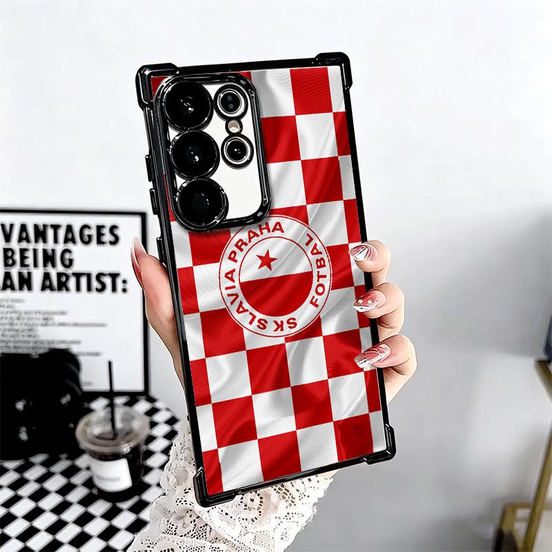 Sk Slavia Praha Czech Republic Soft Phone Case For Samsung Galaxy S26 Ultra S25 Edge S24 FE S23 Plus S22 S21 + S20 Plating Anti-