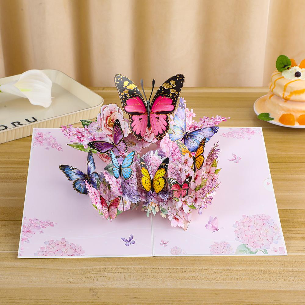

Exquisite 3D Butterfly Pop-Up Card Daisy Ornament Greeting Cards Best Wishes Invitations Congratulation Card Valentine s Day