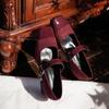 Leopard Print Cashmere Patchwork Square Toe Chunky Heel Mary Jane Shoes with Ankle Strap for Women - Spring/Autumn Retro Style.