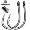 High Carbon Steel Ocean Fishing Hooks for Bass, Perch & Sturgeon with Ringed Iron Plate Design