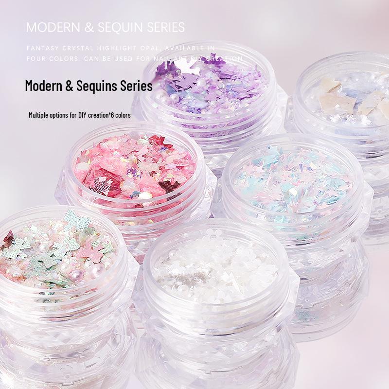 

Nail Art Glitter: Irregular Mixed Sequins with Stars & Bows