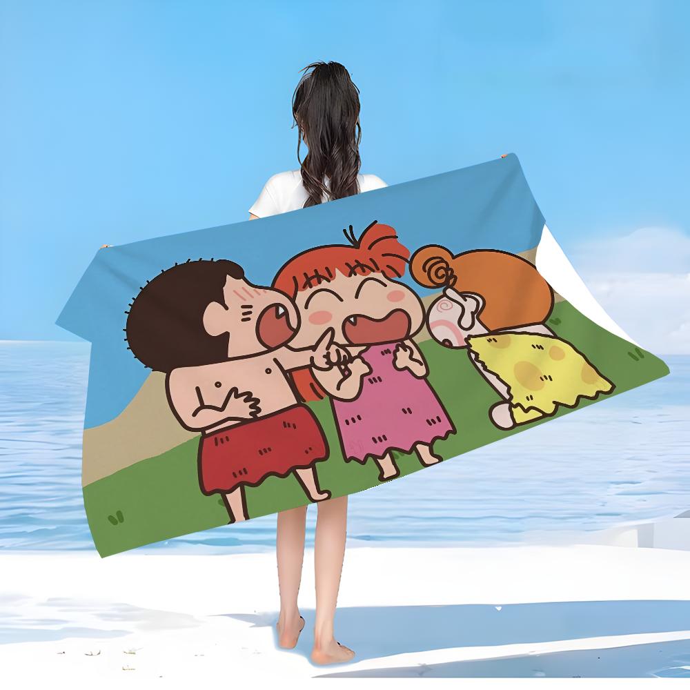 Bandai Crayon Shin-chan Microfiber Printed Beach Towel Mountain Climbing Yoga Beach Swimming Running Absorbent Soft Towel