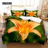 Yellow Flowers  Queen Size Bed Ensemble Comforter Cover Sets Bedding Digital Printing Bed Linen King Size Size Comforter Cover Kit Bed Ensemble