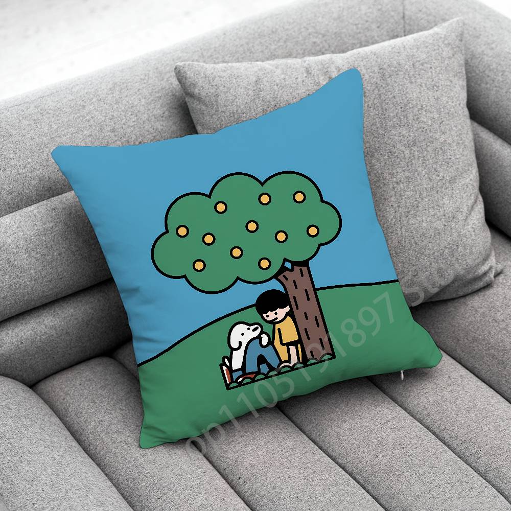 M-Matsui Cartoon Dog Throw Pillow Case For 50x50cm 30x30cm 55x55cm 45x45cm 40x40cm Square Bed Pillowcase Cover 30cmx30cm