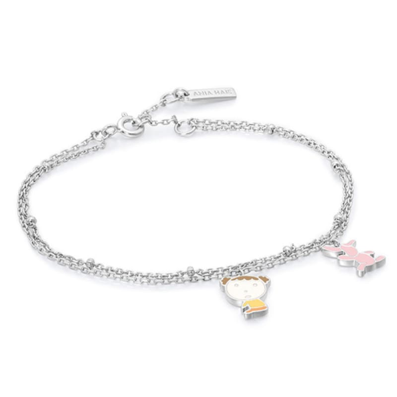 

ANIA HAIE Jjonggut Maru + Tosuni 925 Silver Double-Line Bracelet two-string bracelet+hair scrunchie