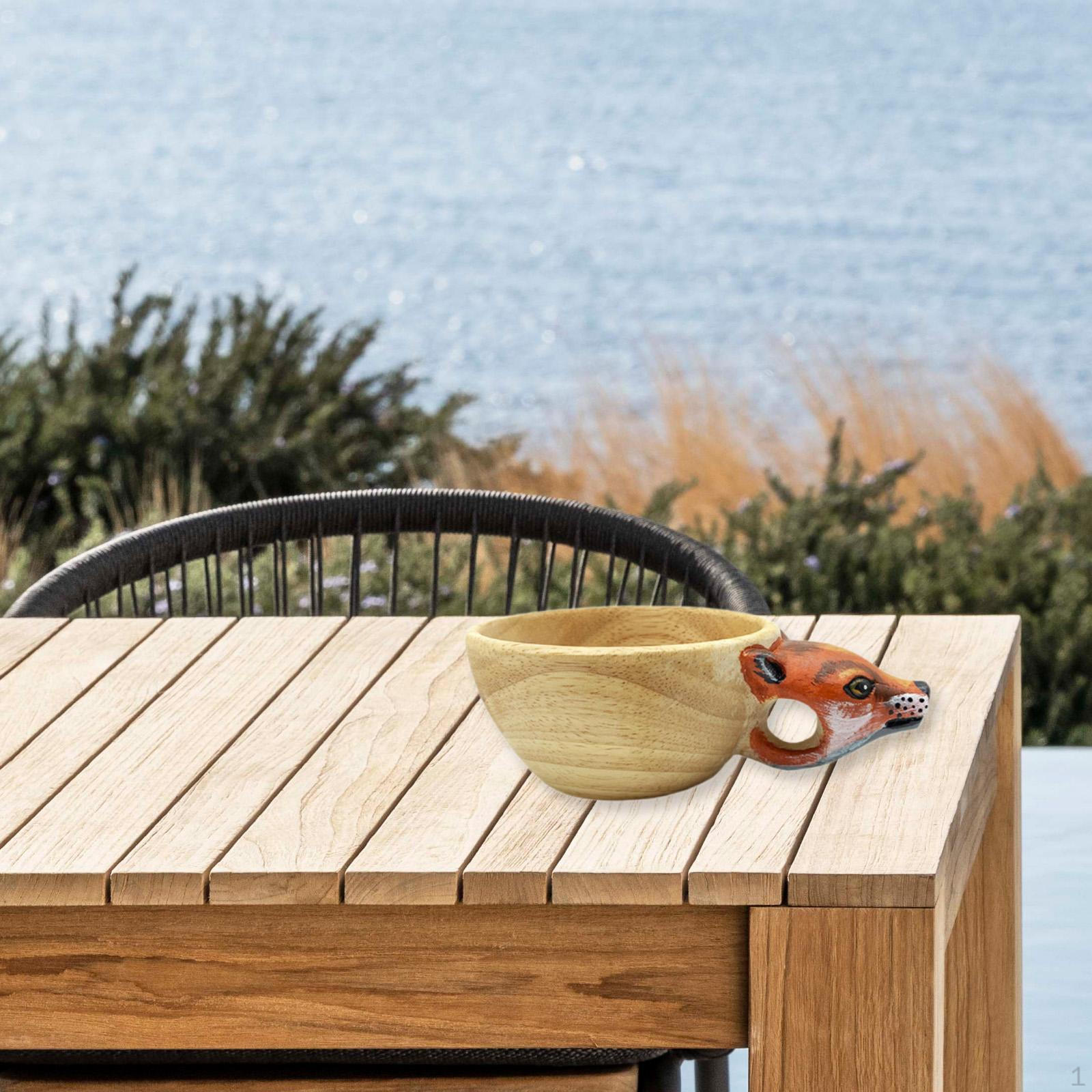 

Деревянная кружка с рисунком животных для походов и чая Fox