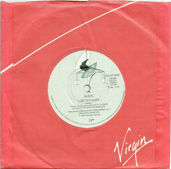 

7-дюймовая пластинка SKIDS - Circus Games VS359 Virgin 1980 UK Rock б/у