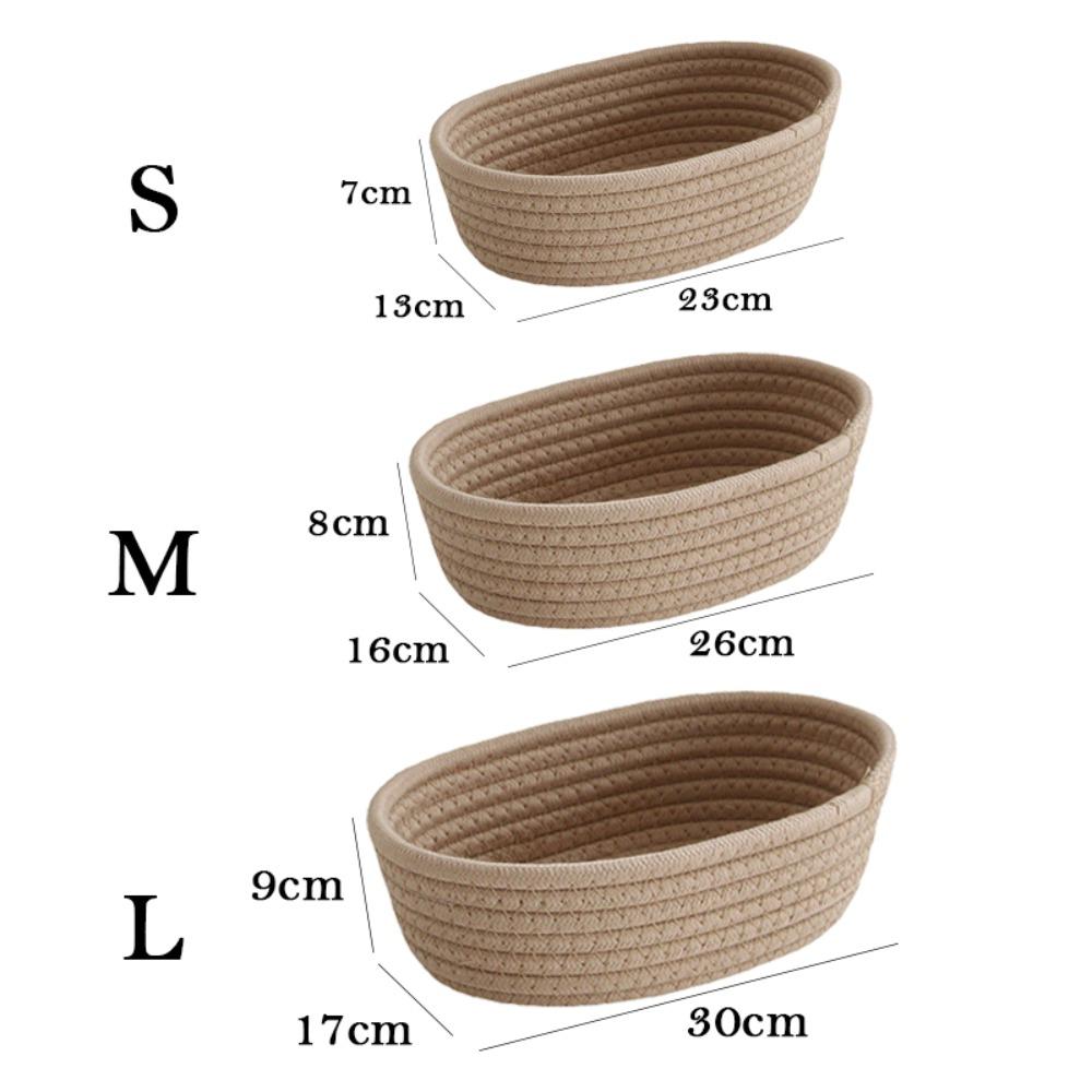 Kvinner Håndvevd Gave Skrivebord Diverse Oppbevaringskurv Nordisk Bomullstau Kosmetikkoppbevaring