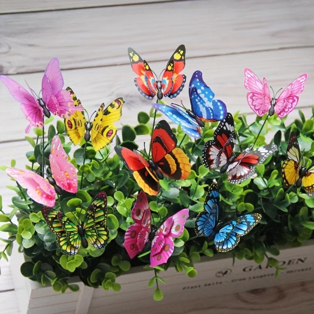 1PCS Simulation Butterfly Garden Yard Planter Butterfly Flower Colorful Arrangement Indoor Outdoor Decor Flower Pots Decoration