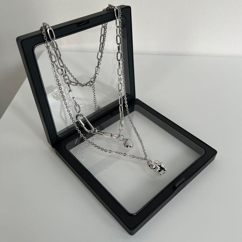 

INS Women s Hip Hop Cool Stylish Sweater Necklace <45Cm+5Cm>Double Layer Irregular Necklace