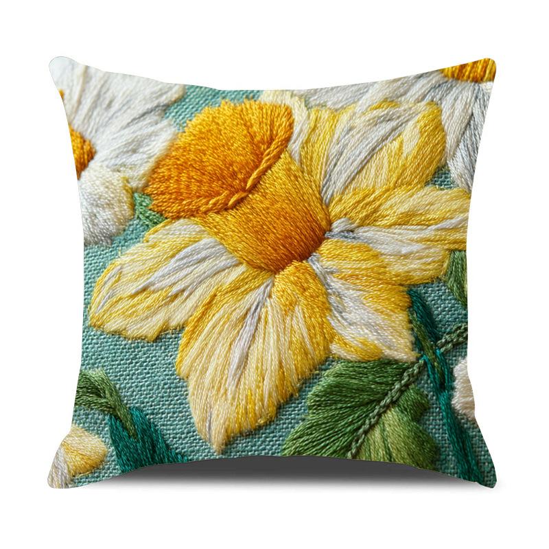 Sunflower Pillowcase Art Series Summer Sofa Pillowcase Bedroom Decoration Bedside Sunflower Pillow