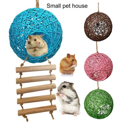 Hamsternest, bequem, atmungsaktiv, für Eichhörnchen, Papageien, Hamster, Schlafbett, Rattan-Hängematte für Haustierkäfig