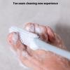 1ks Ergonomický kartáč na mytí nohou s dlouhou rukojetí a měkkými silikonovými štětinami, exfoliační mycí houba na prsty a záda pro odstranění, manuální koupelnový nástroj
