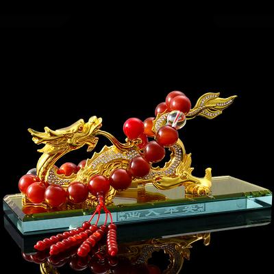 Automobillegierung Shenlong Ornamente Perlen Sicherheit gewährleisten Segen Bücherregal Büro Heimdekoration Tierformen Skulptur Handwerk