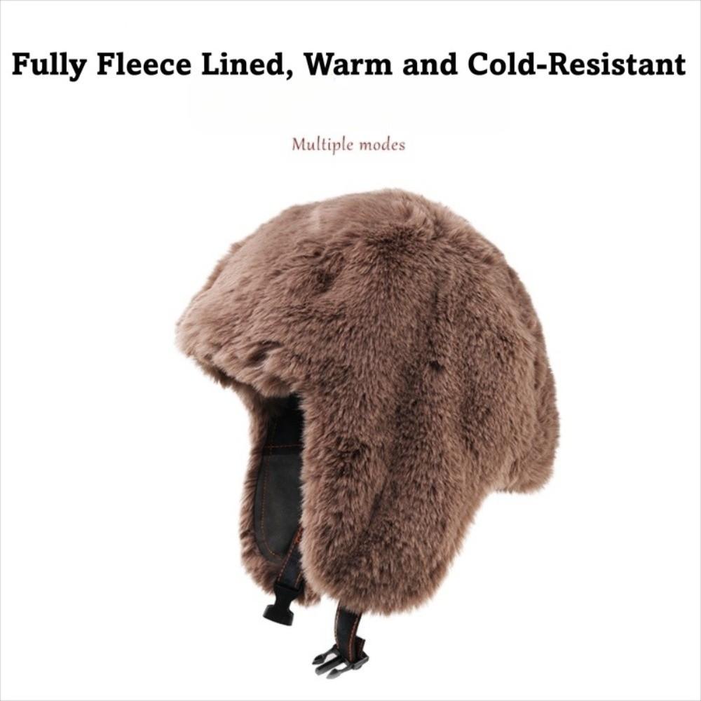 Cozy Thickened Lei Feng Hat Warm Soft Ear Protection Hat Windproof Ushanka Hat Winter Travel Casual Wear