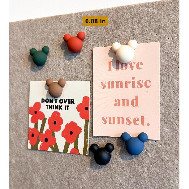 24 Pcs Cute Push p,Colorful Decorative thumbtacks,Mouse Push p,for Cork Board,Office or Home (24 Pcs- Velvet)