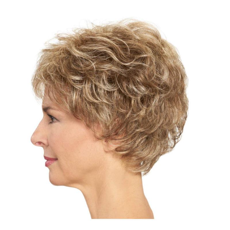 Damen-Perücke, kurz, braun, blond, synthetische Perücke, Frisur, natürliche lockige Perücke mit Pony, für Frauen, täglicher Gebrauch, hitzebeständige Faser